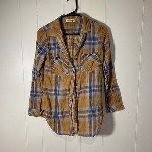 Yellow and Blue Plaid Shirt